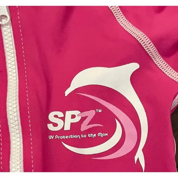 Sun Skinz Toddler Pink Hooded One-Piece Swim Swimsuit UPF 50+ Long Sleeve 2 2T